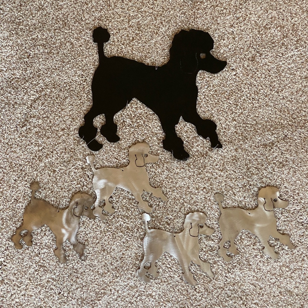 POODLE WIND CHIMES large steel windchimes dog garden musical beautiful